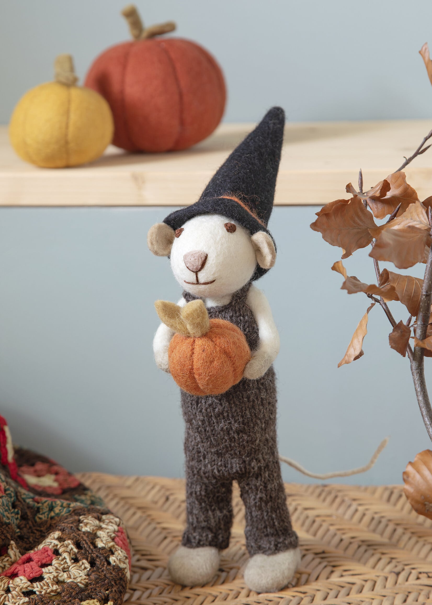 Gry and Sif Rusty Red Felt Pumpkin