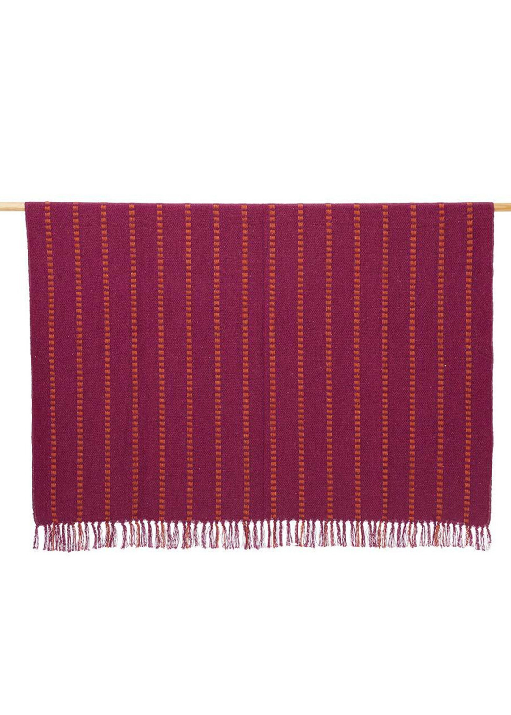 SERRV Festive Fuchsia Rethread Throw Blanket - 76in x 60in