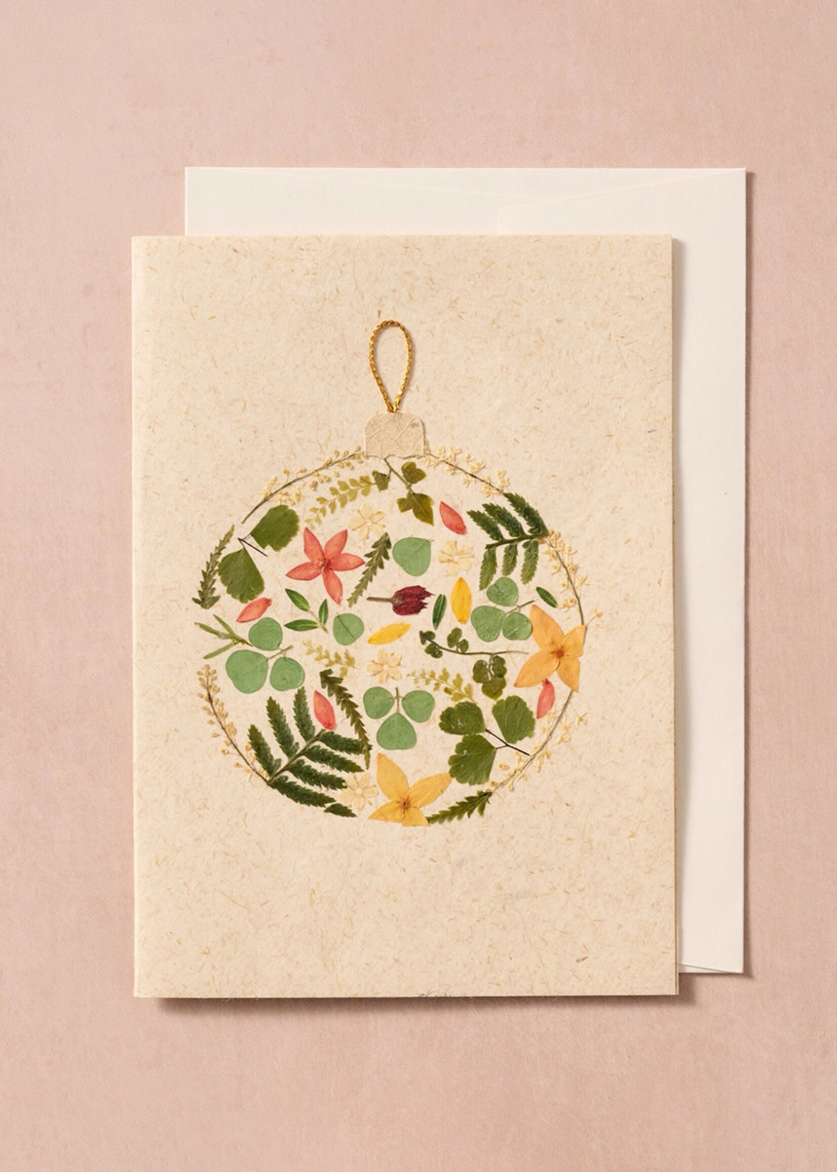 Ten Thousand Villages Makulay Pressed Flower Ornament Card