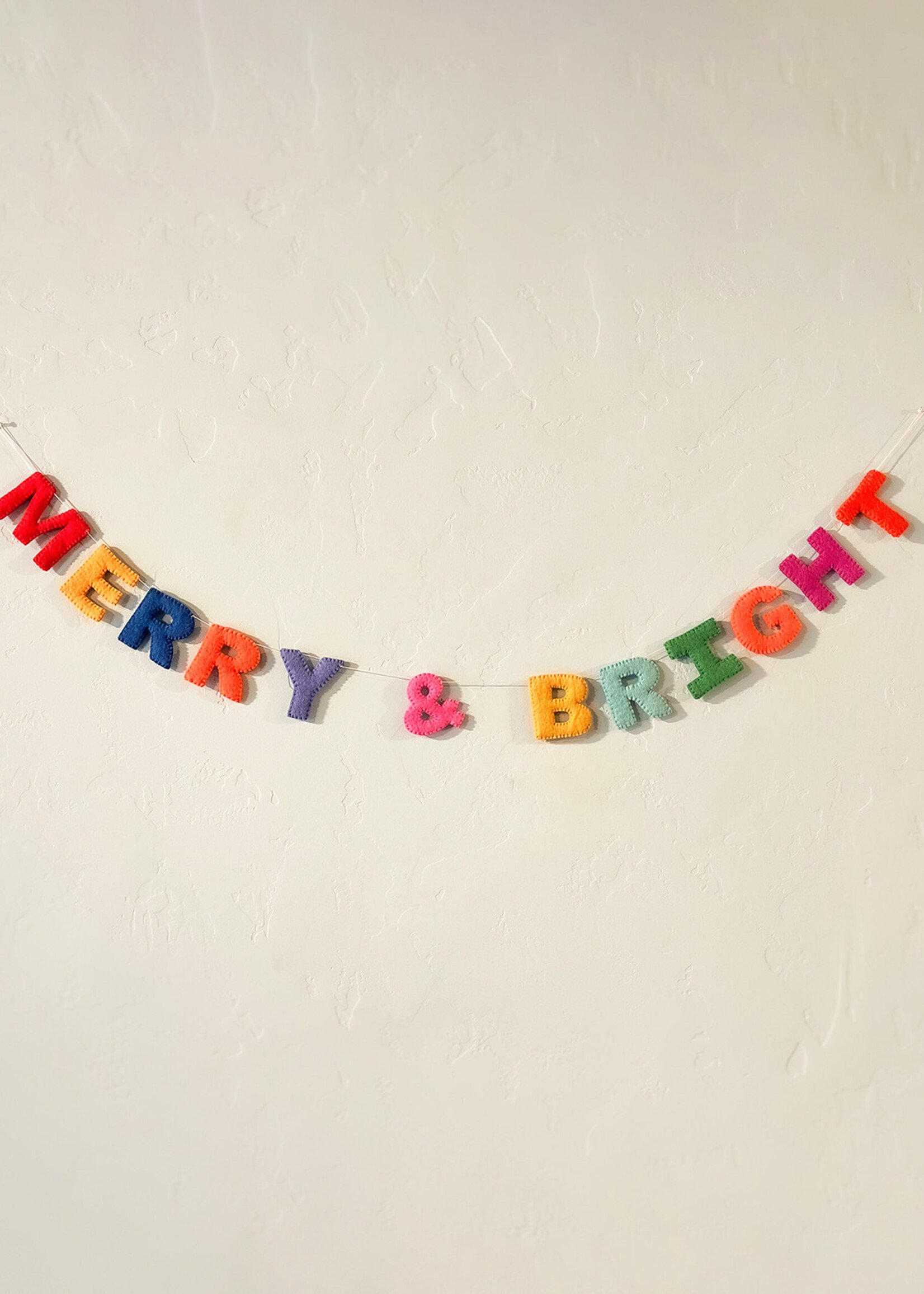 Ganesh Himal Felt Merry & Bright Banner