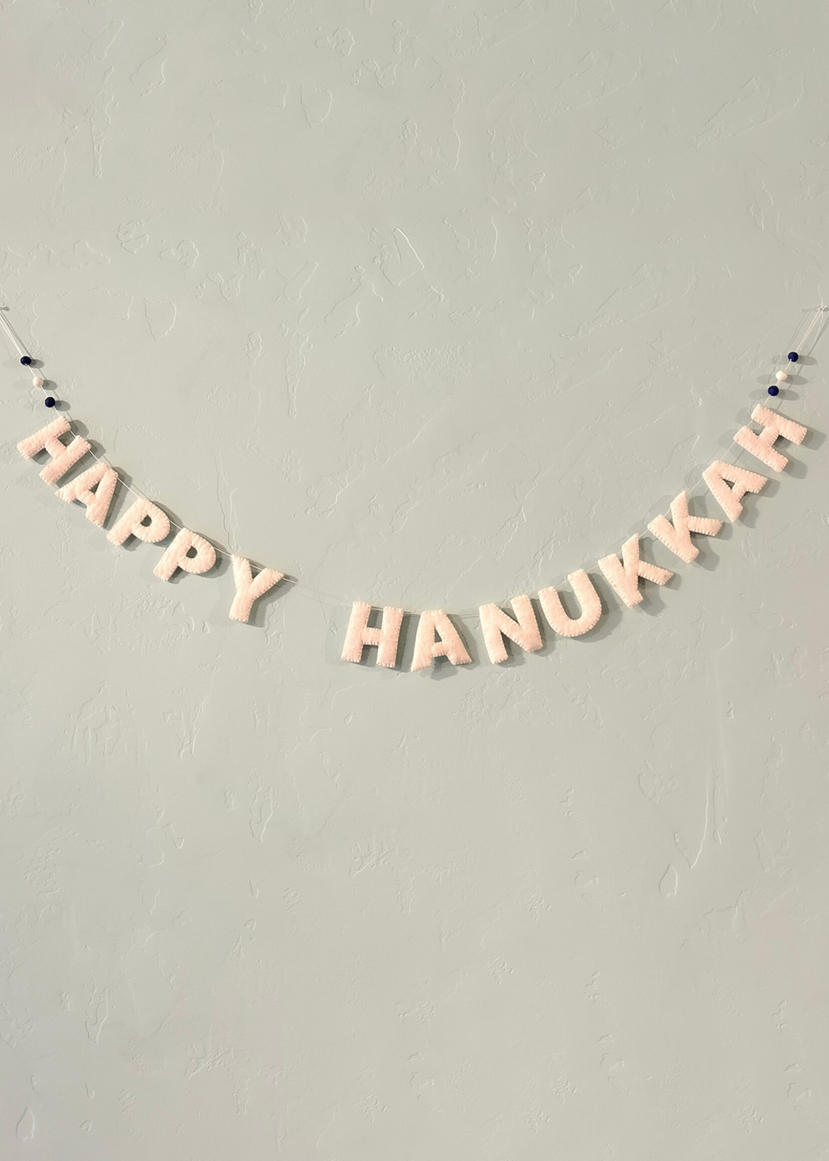 Ganesh Himal Felt Happy Hanukkah Banner