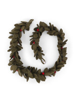 Gry and Sif Felt Green Garland With Red Berries