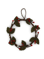 Gry and Sif Felt Holly Wreath