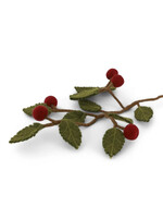 Gry and Sif Felt Branch - Dark Red Apples