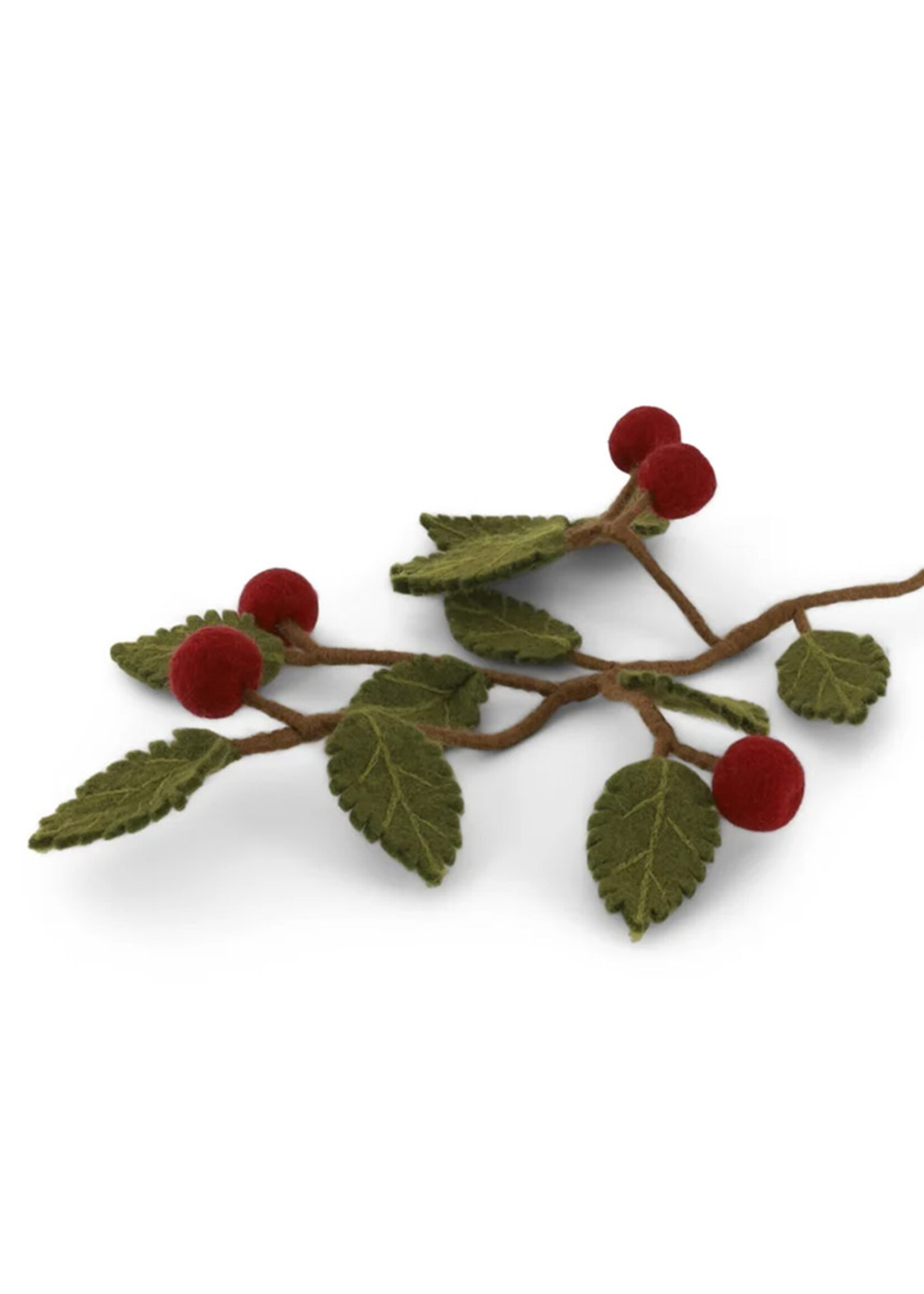 Gry and Sif Felt Branch - Dark Red Apples