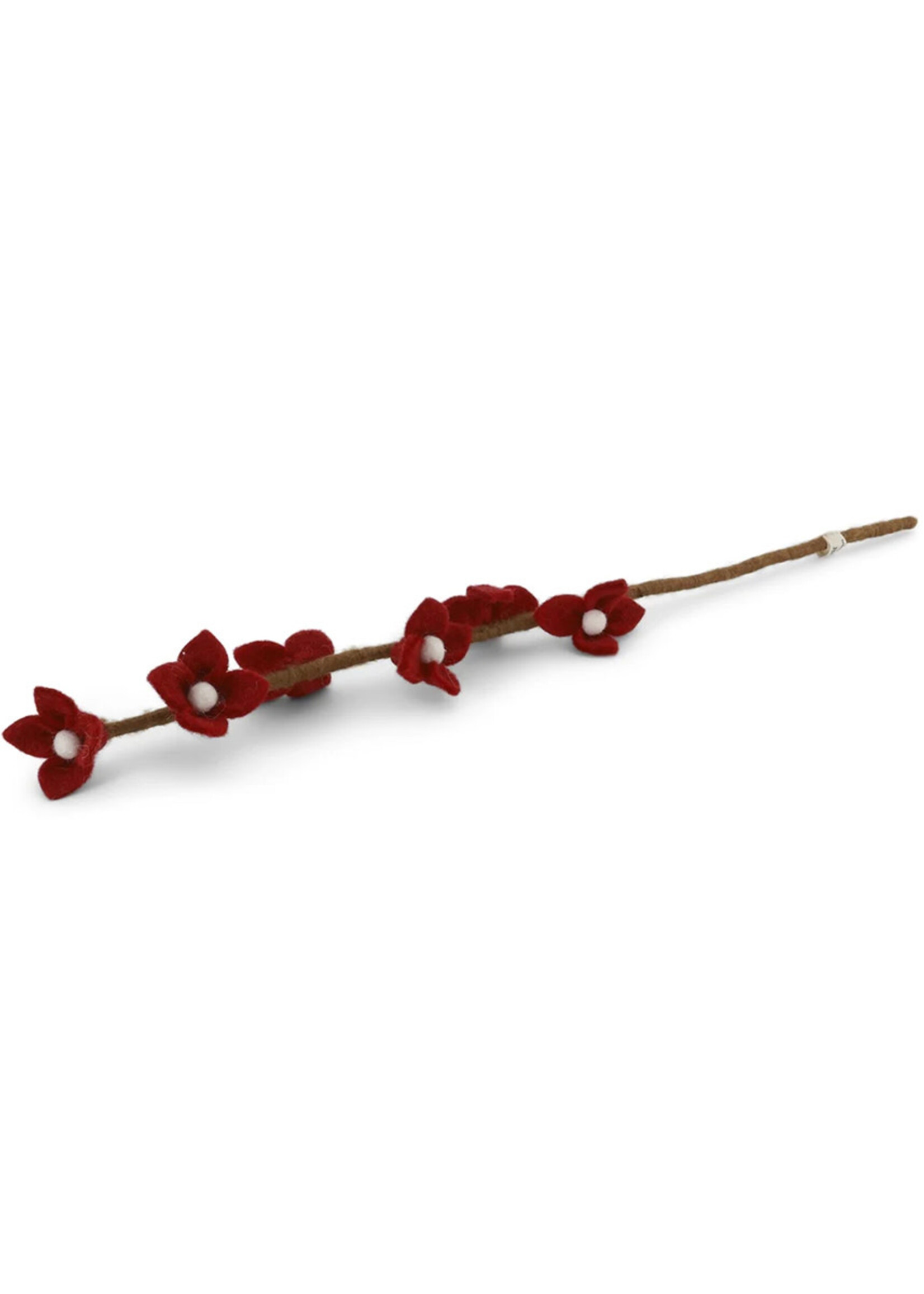 Gry and Sif Felt Flower Stem - Dark Red