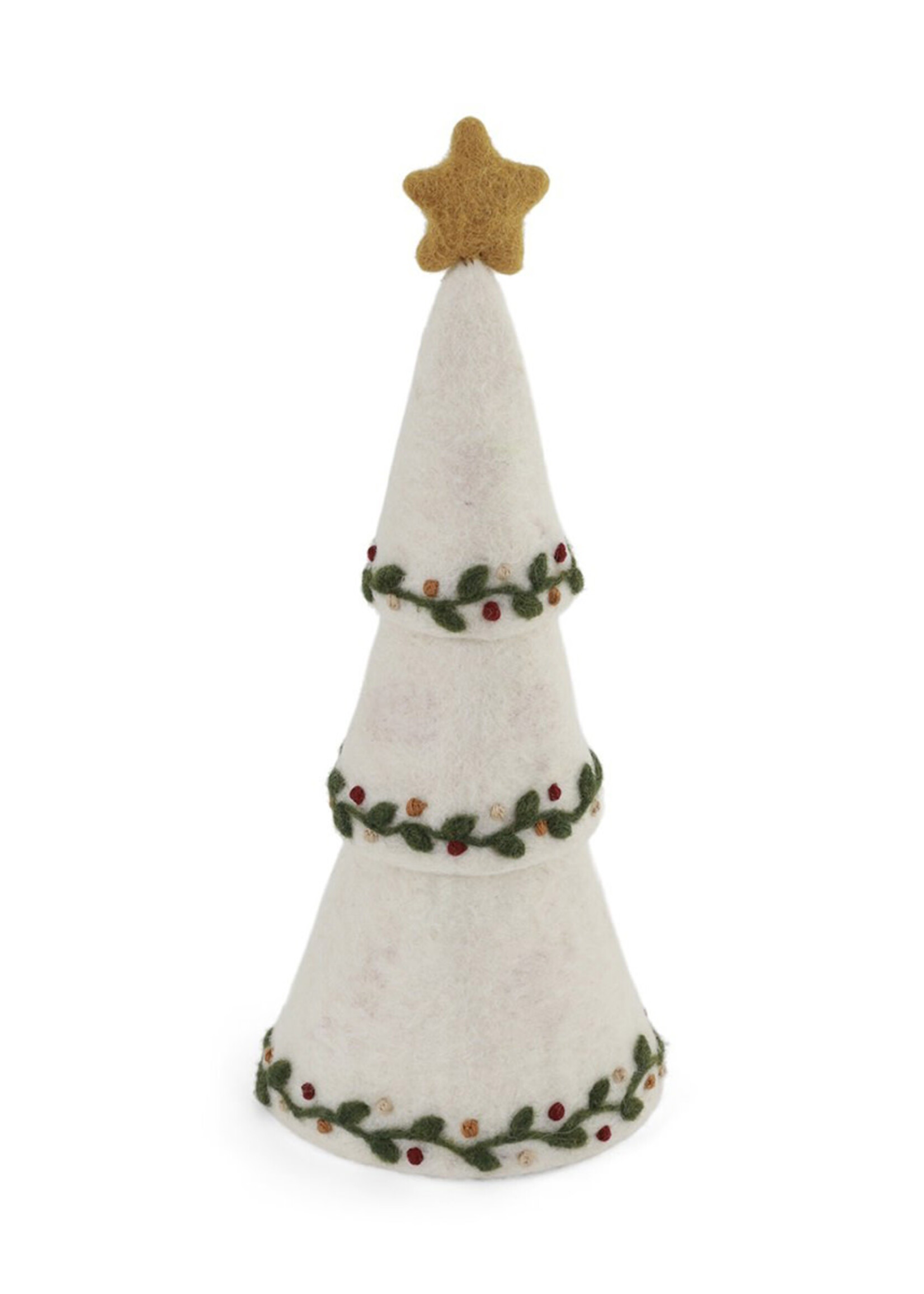 Gry and Sif White Felt Christmas Tree [Three in One]