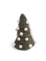 Gry and Sif Felt Christmas Tree with White Pom-Poms Ornament