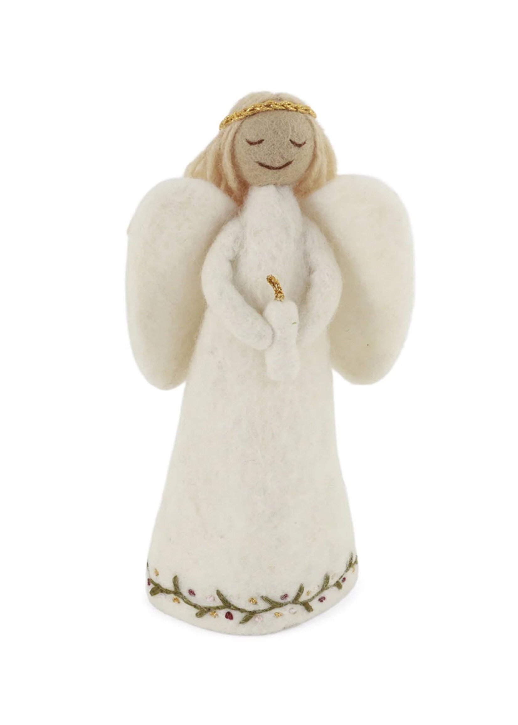 Gry and Sif Felt Angel With Candle Tree Topper