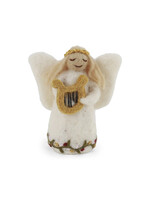 Gry and Sif Felt Angel Ornament - Holding a Harp