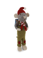 Gry and Sif Large Felt Grey Mouse with Backpack