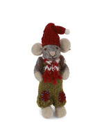 Gry and Sif Felt Grey Boy Mouse with Backpack Ornament
