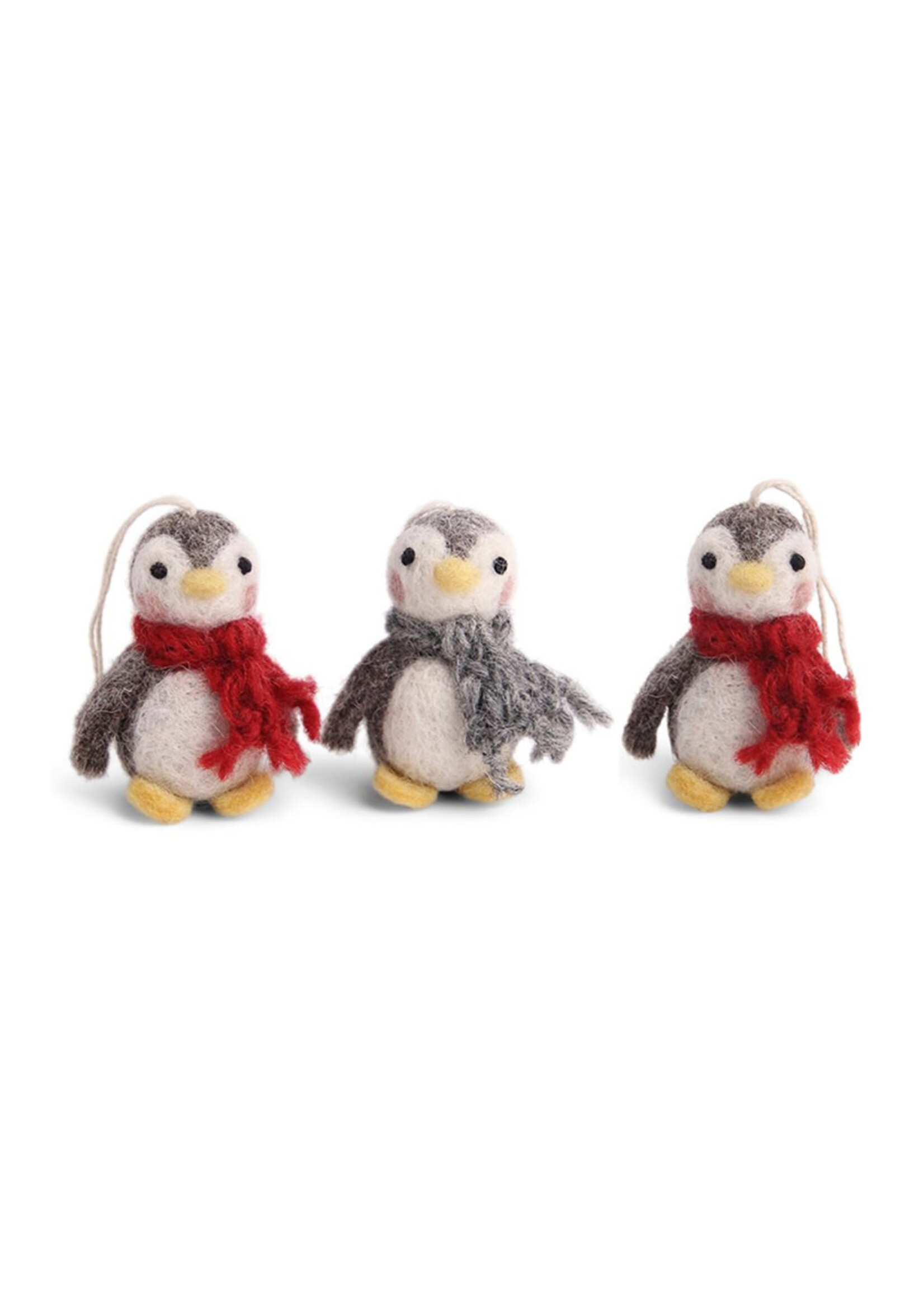 Gry and Sif Felt Baby Penguin Ornament - Set of 3