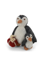 Gry and Sif Felt Penguin with Baby Chick Ornament