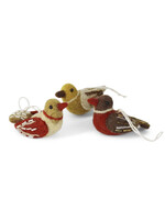 Gry and Sif Felt Pearl Bird Ornament - Set of 3