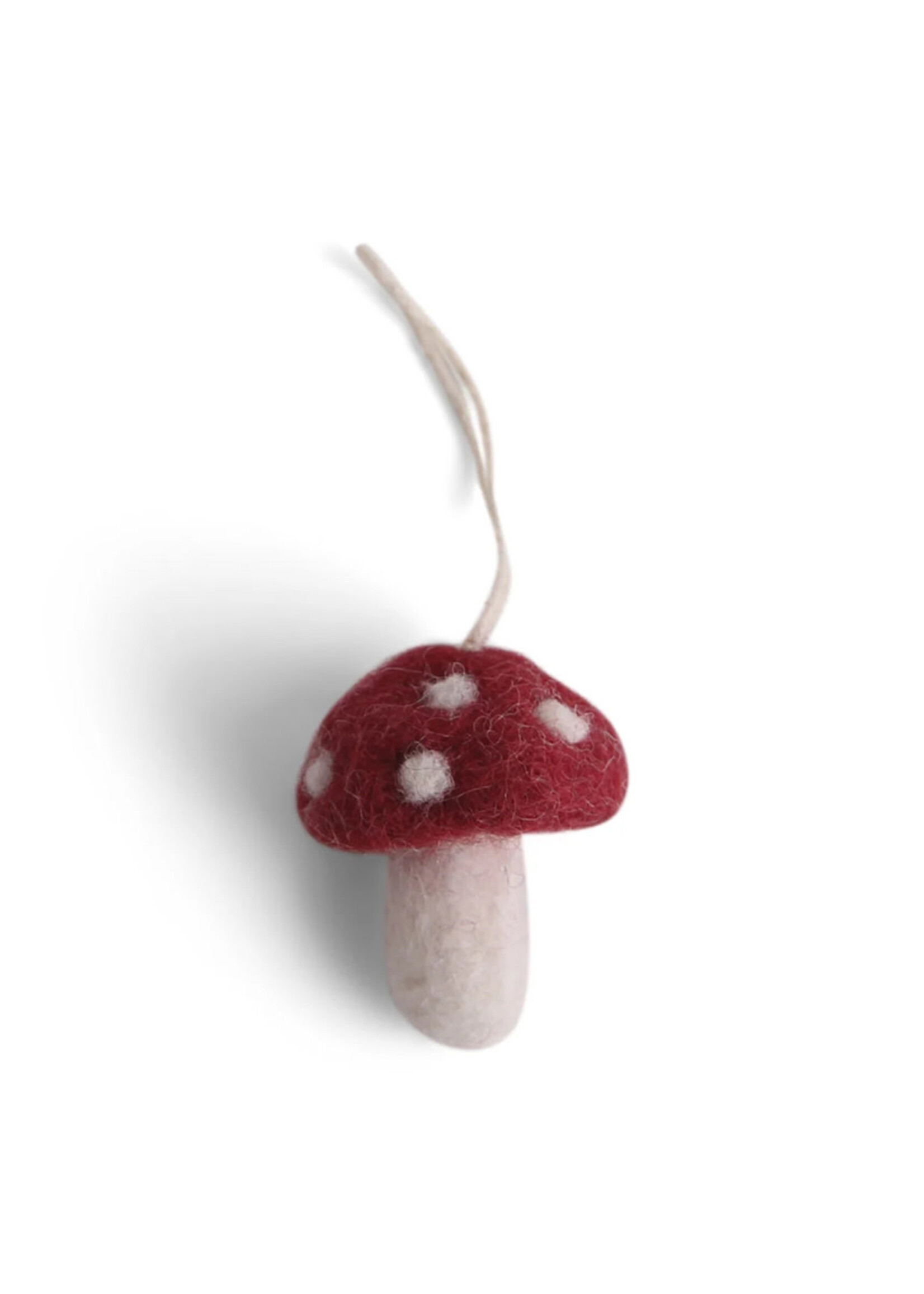 Gry and Sif Mini Felt Red Mushroom Ornament
