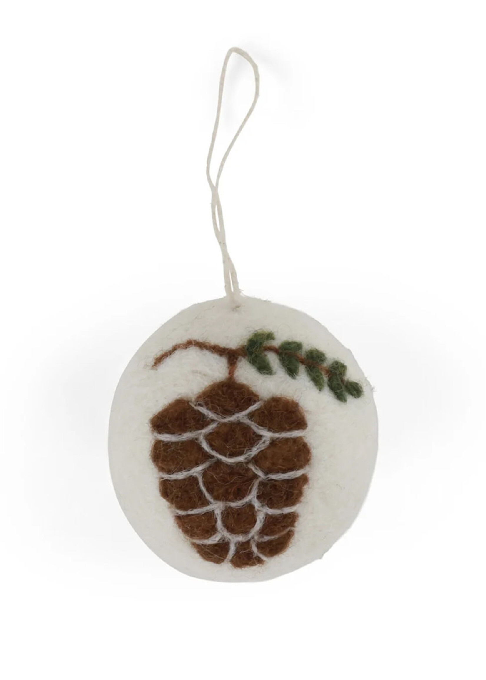 Gry and Sif Felt Bauble Ornament - Pinecone