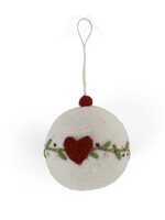 Gry and Sif Felt Bauble Ornament - Heart & Garland