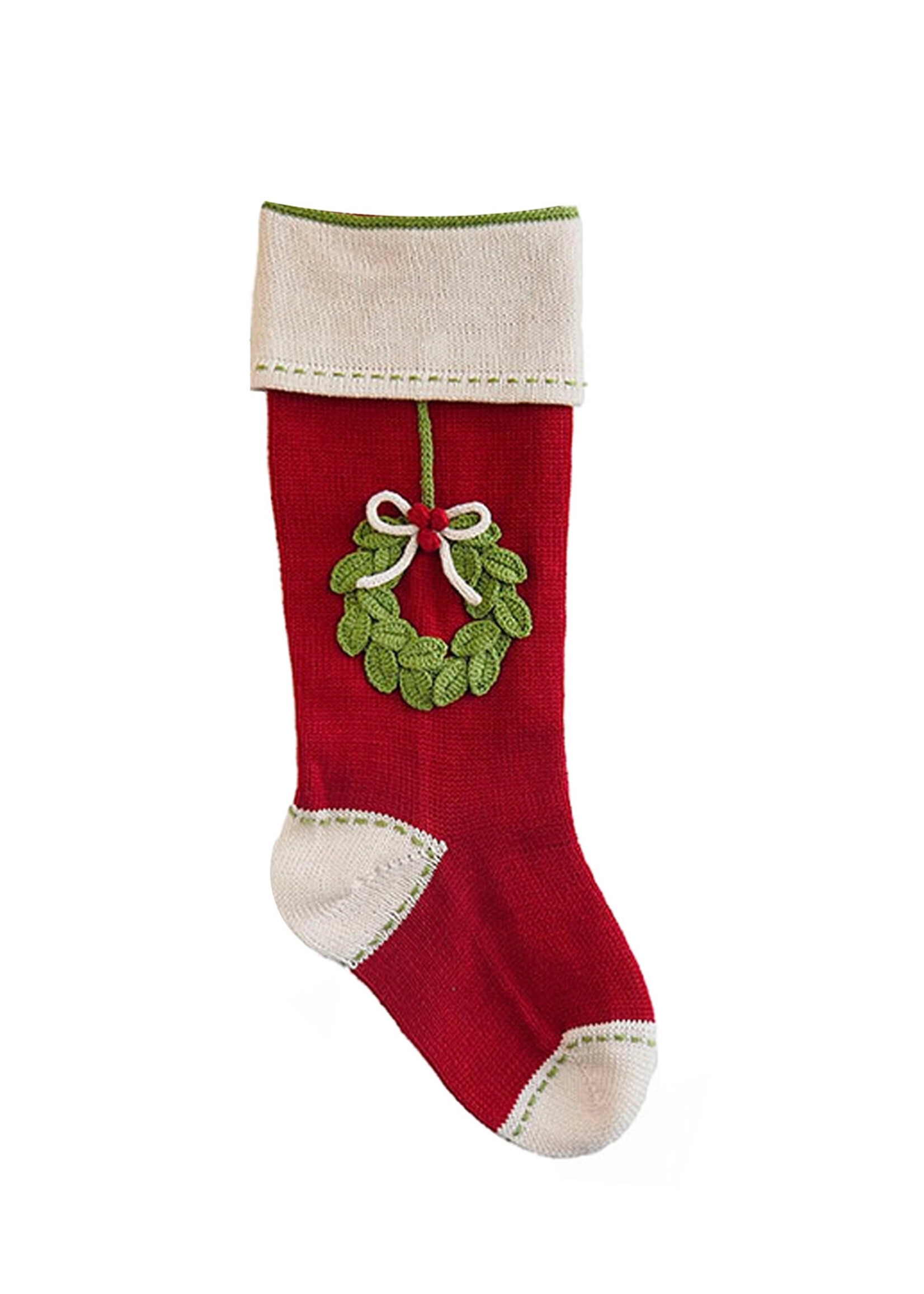 Melange Collection Knit Stocking - Wreath