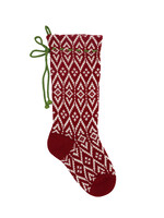 Melange Collection Knit Stocking - Red Pattern