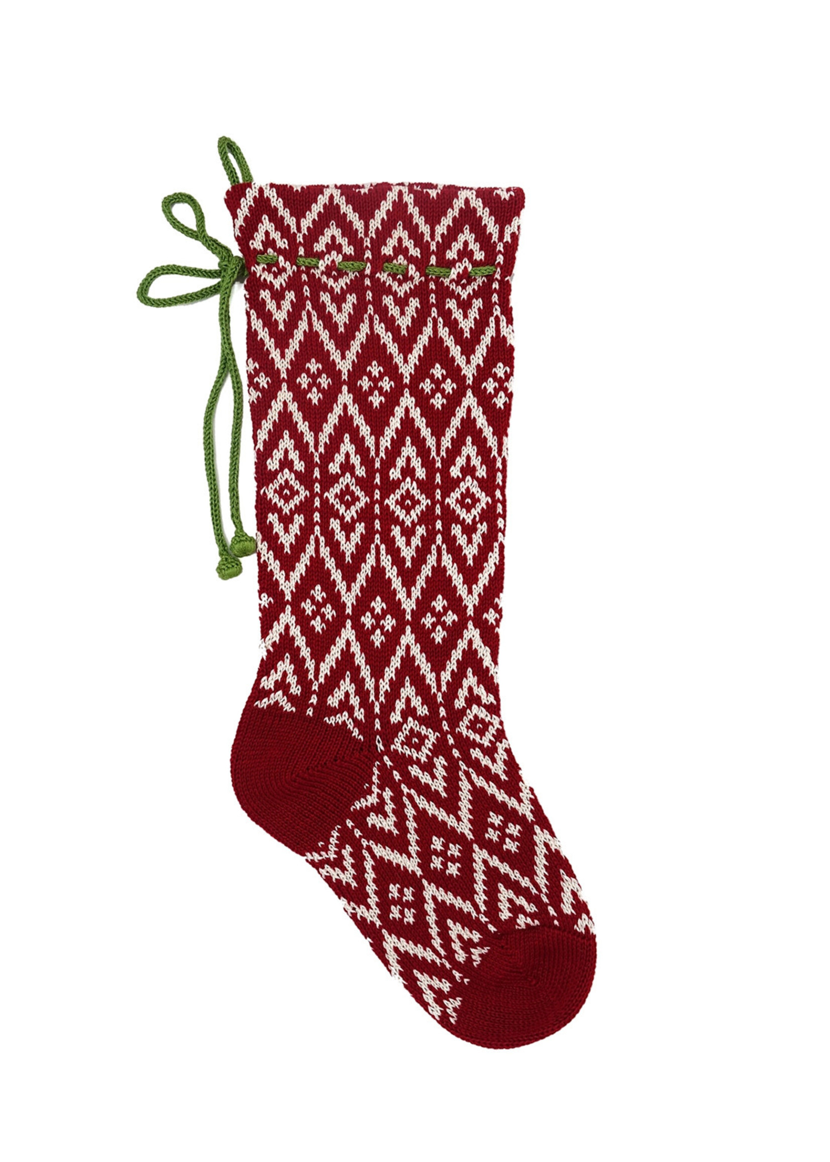 Melange Collection Knit Stocking - Red Pattern