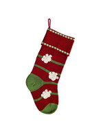 Melange Collection Knit Stocking - Paw Print Red