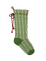 Melange Collection Knit Stocking - Green Pattern