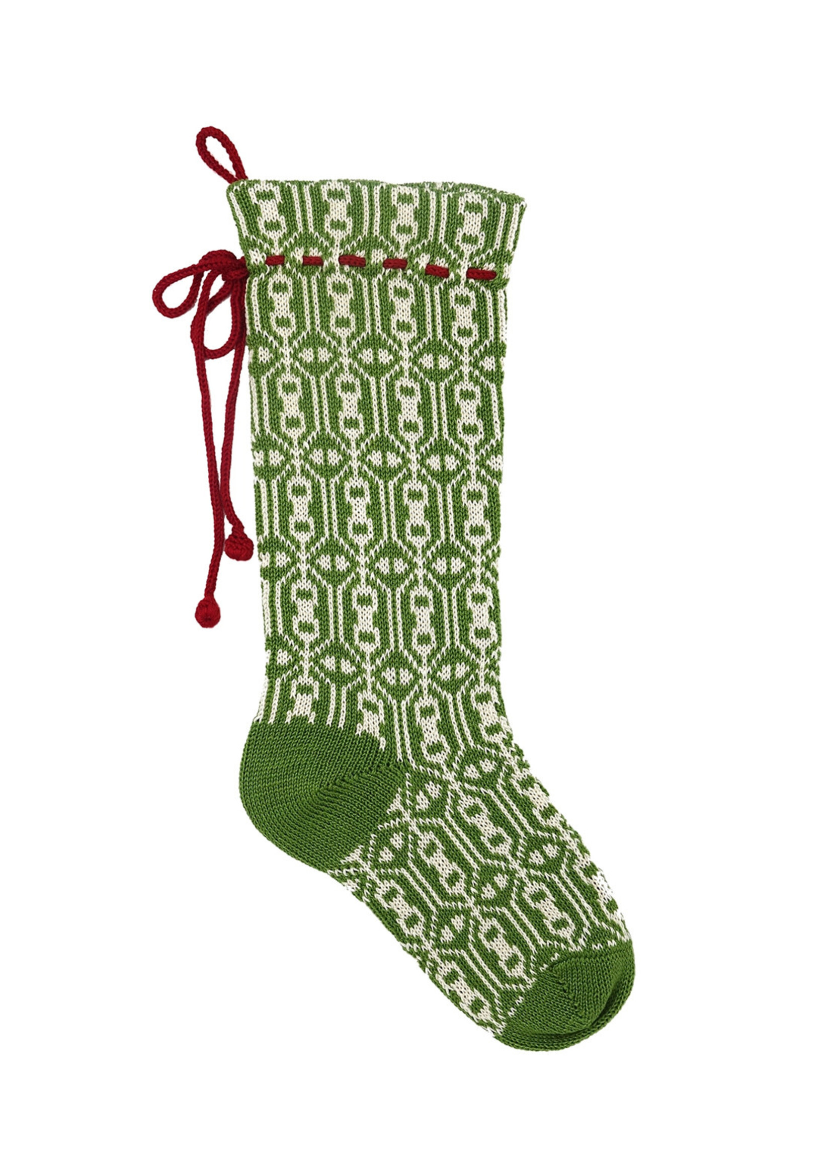 Melange Collection Knit Stocking - Green Pattern