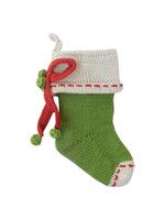 Melange Collection Mini Knit Stocking - Green with Bow