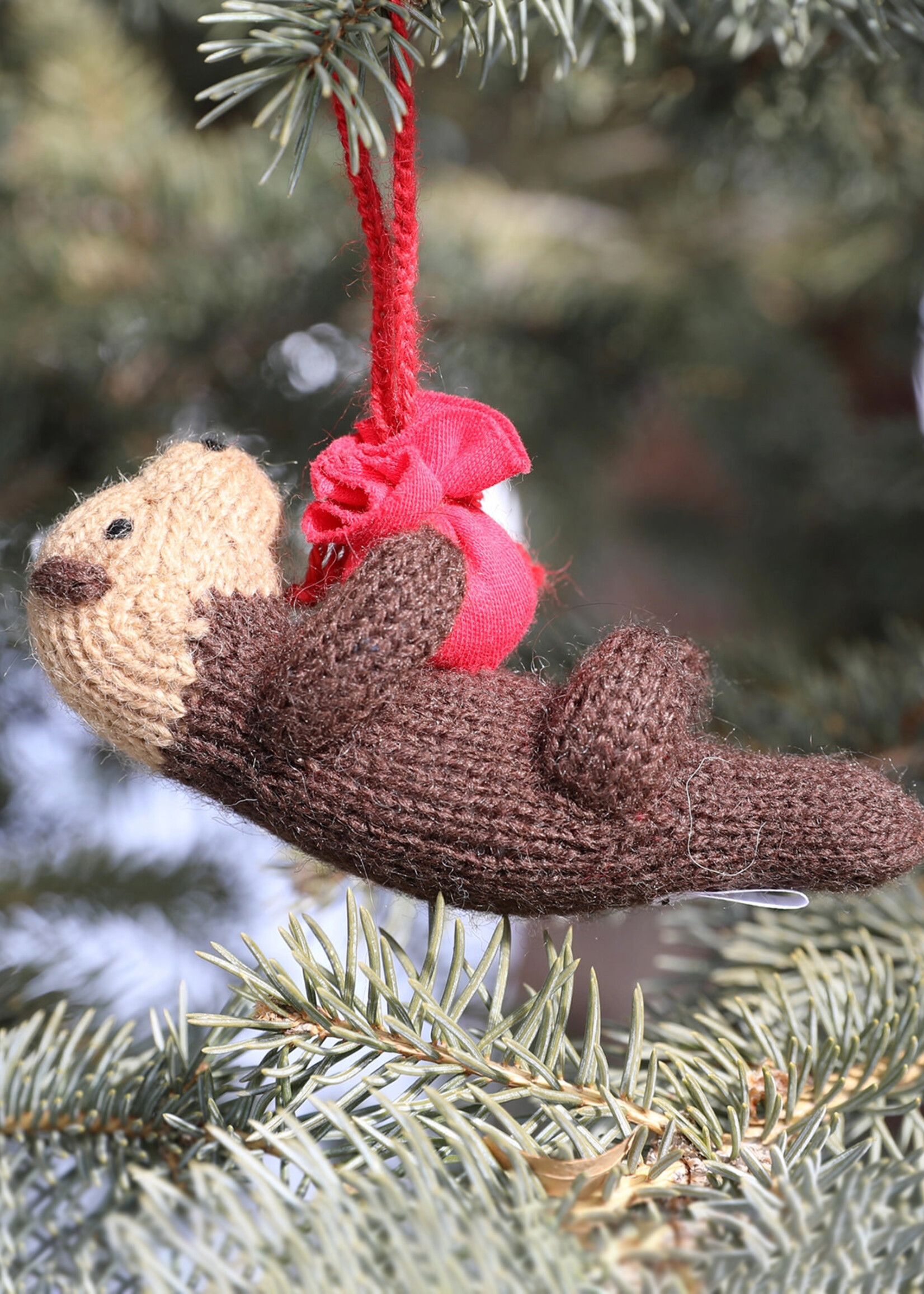 Melange Collection Knit Otter Ornament