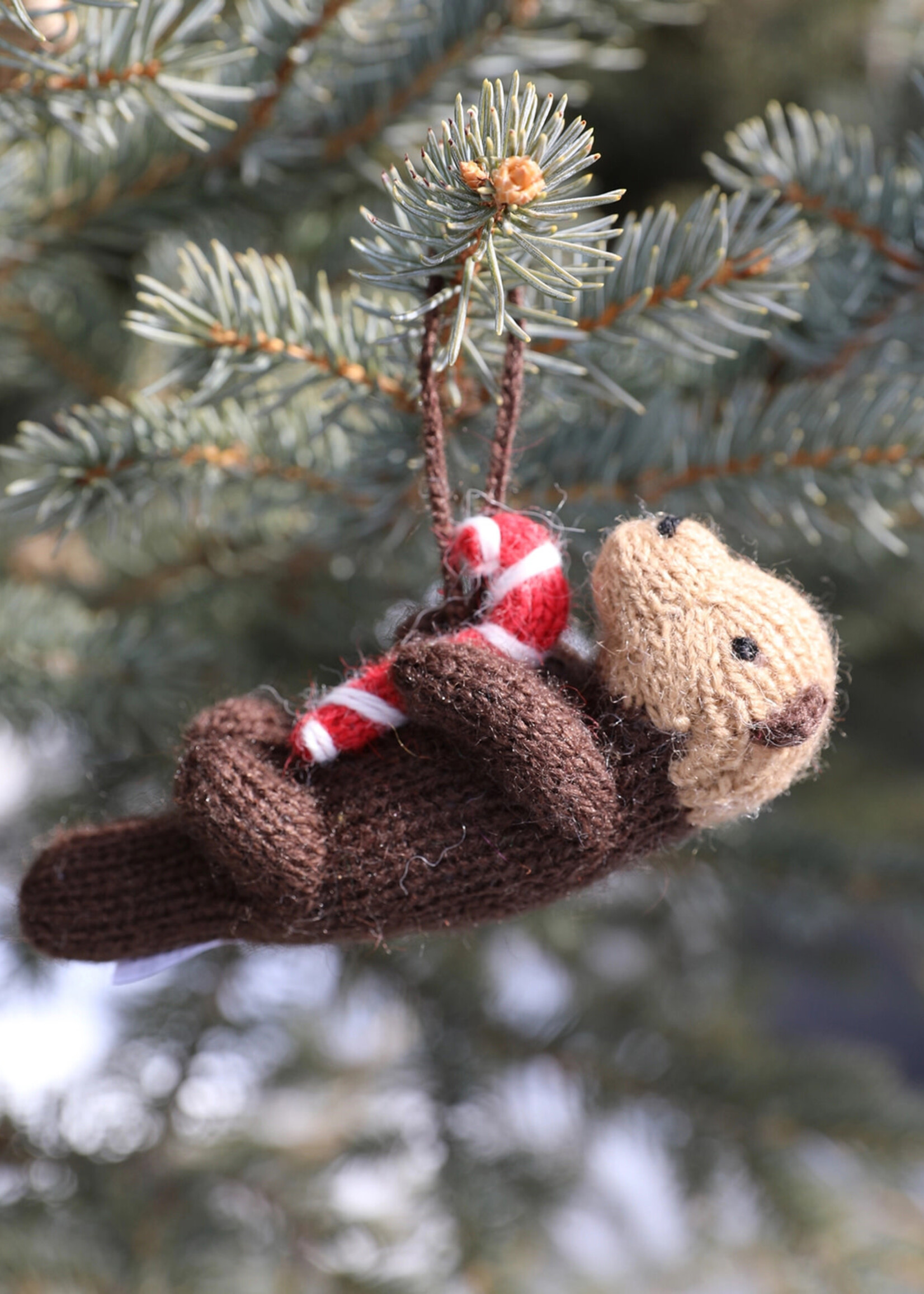 Melange Collection Knit Otter Ornament