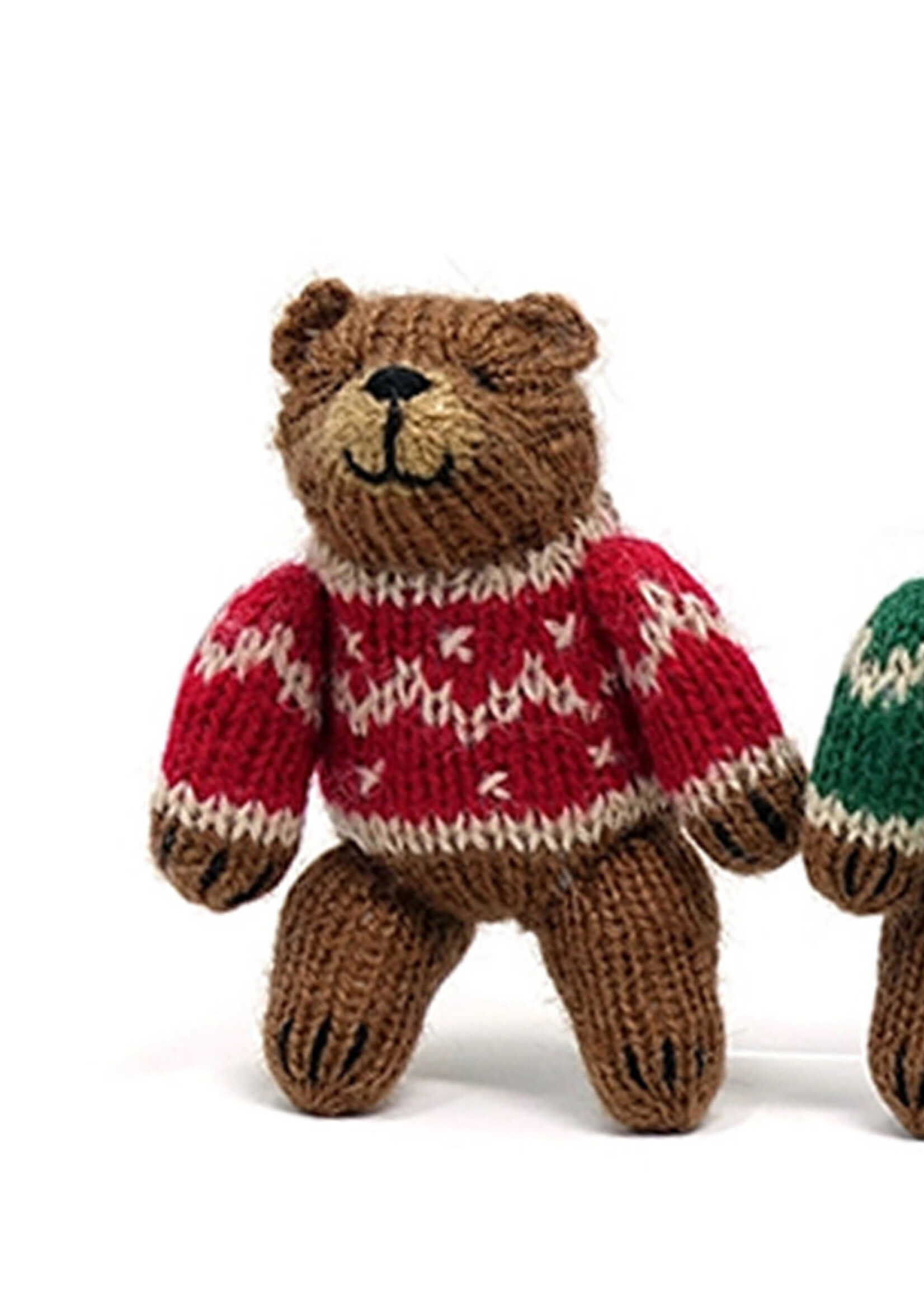 Melange Collection Knit Brown Bear Ornament