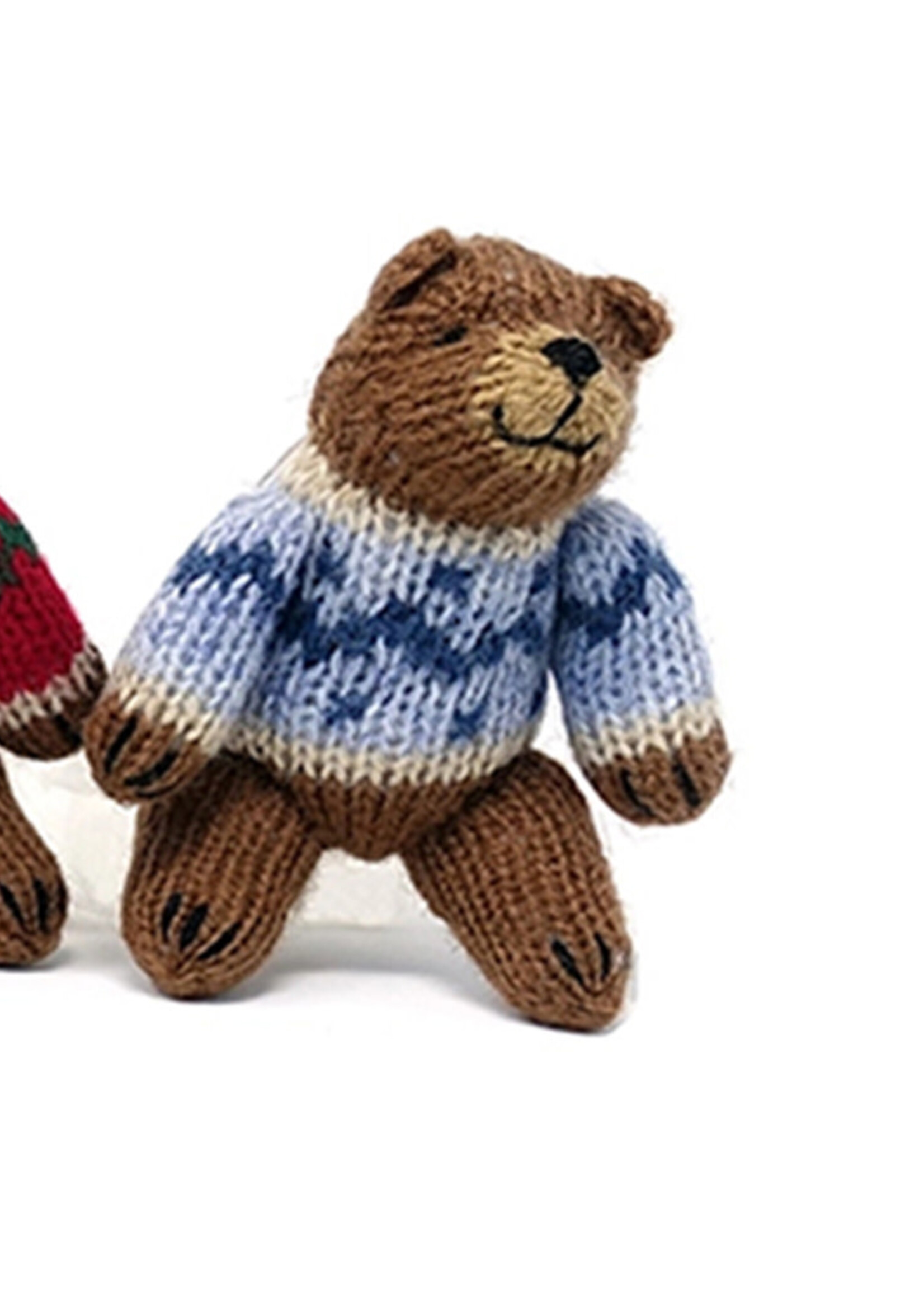 Melange Collection Knit Brown Bear Ornament