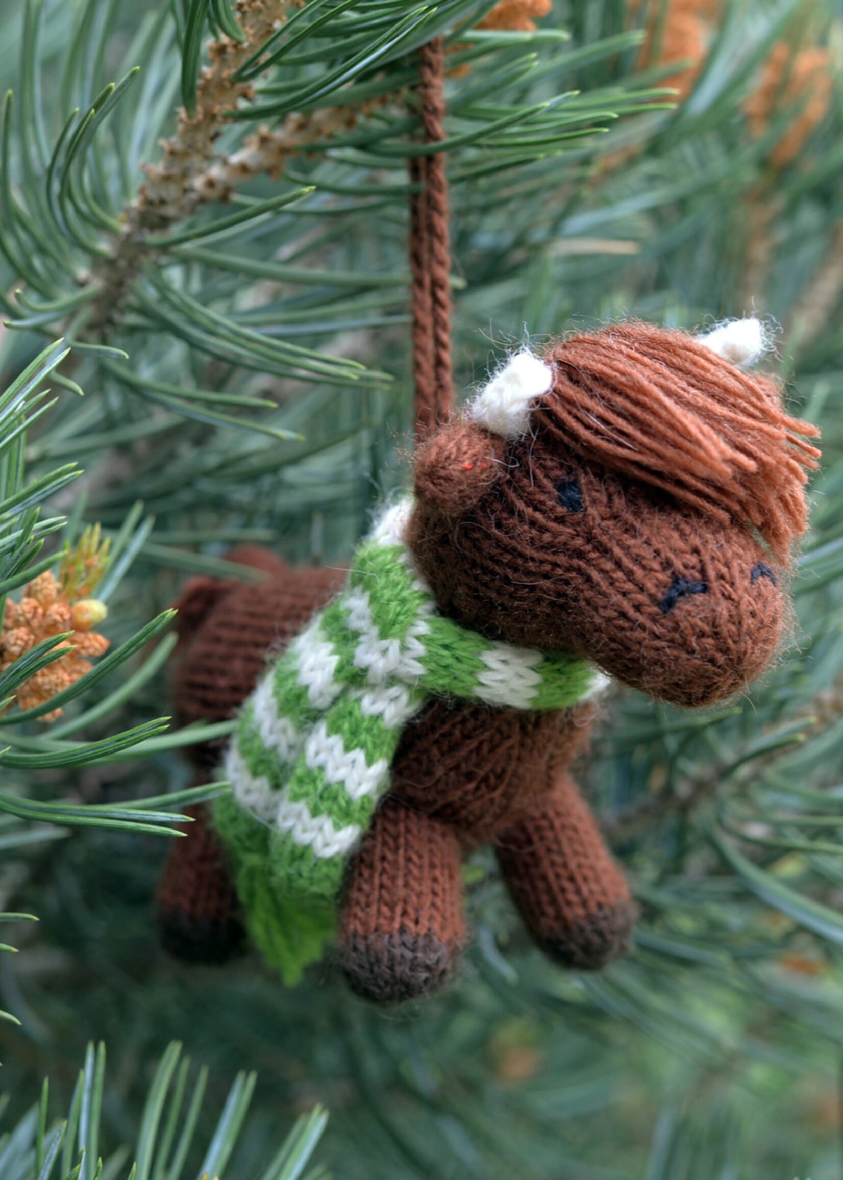 Melange Collection Knit Highland Cow Ornament