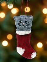 Melange Collection Knit Kitten in Stocking Ornament