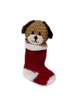 Melange Collection Knit Puppy in Stocking Ornament