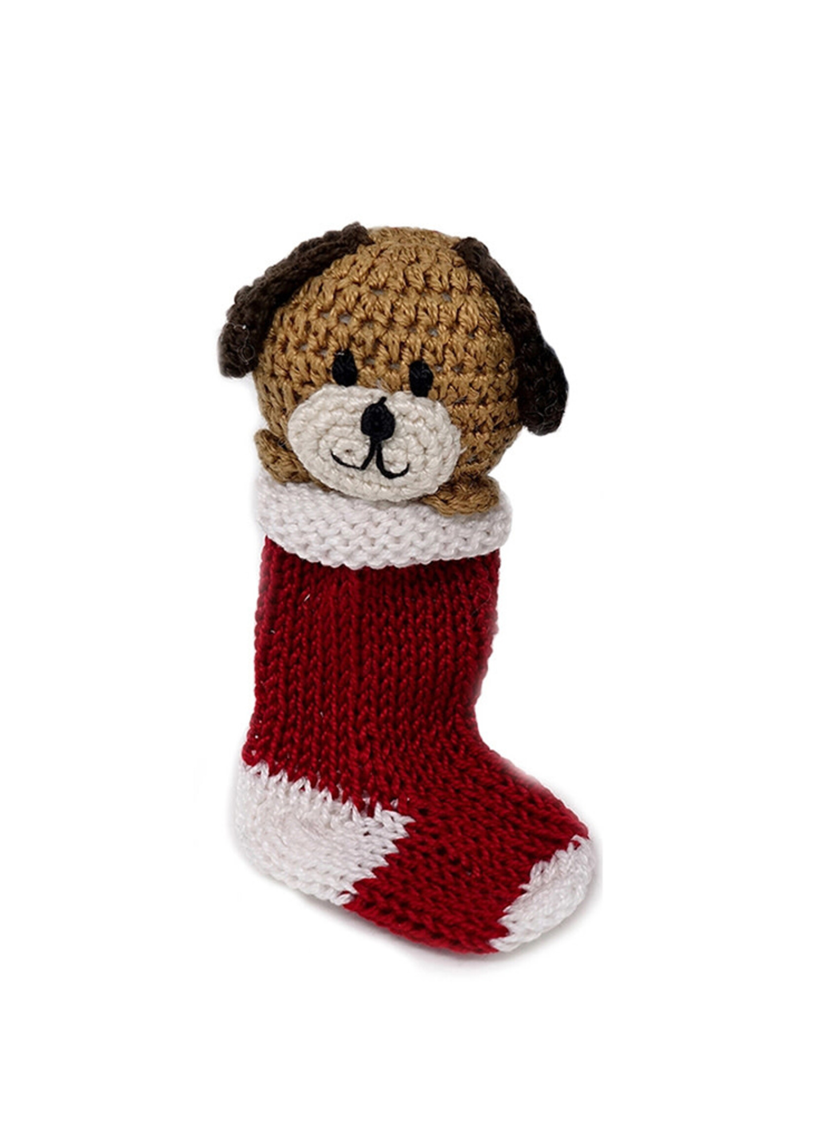 Melange Collection Knit Puppy in Stocking Ornament