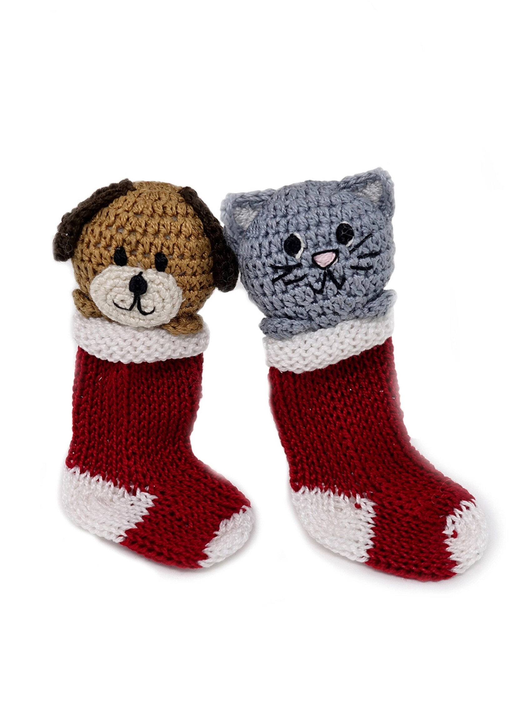 Melange Collection Knit Puppy in Stocking Ornament