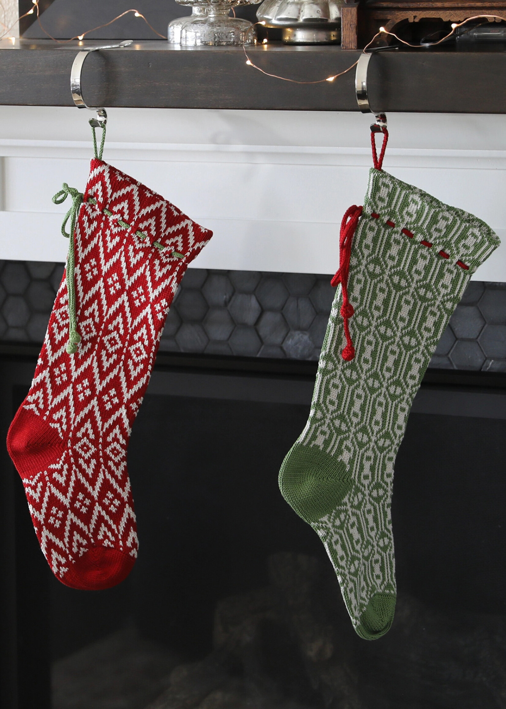 Melange Collection Knit Stocking - Red Pattern