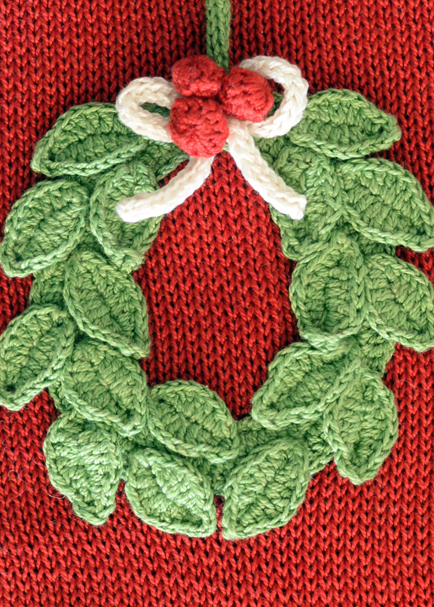 Melange Collection Knit Stocking - Wreath