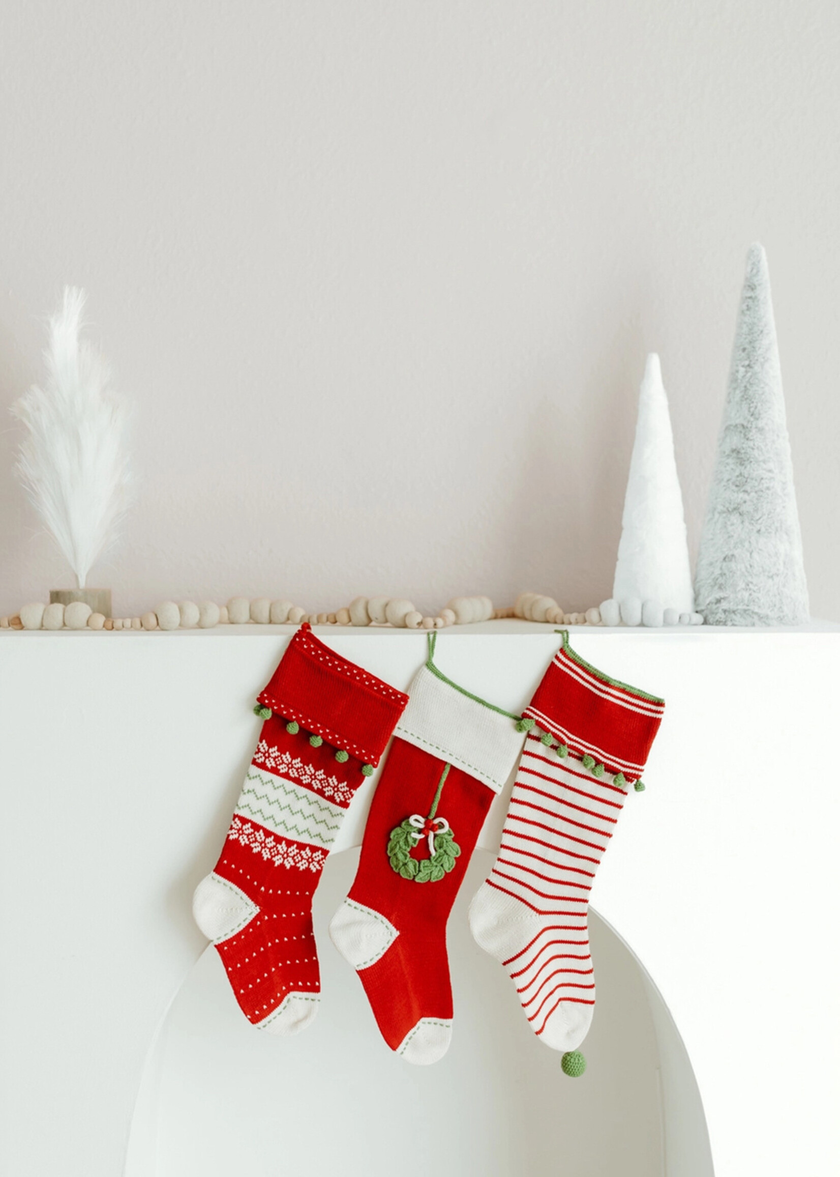 Melange Collection Knit Stocking - Wreath