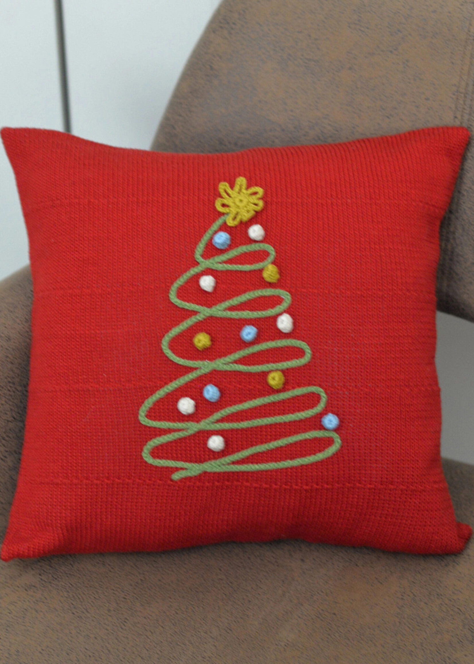 Melange Collection 12" Spiral Holiday Tree Pillow