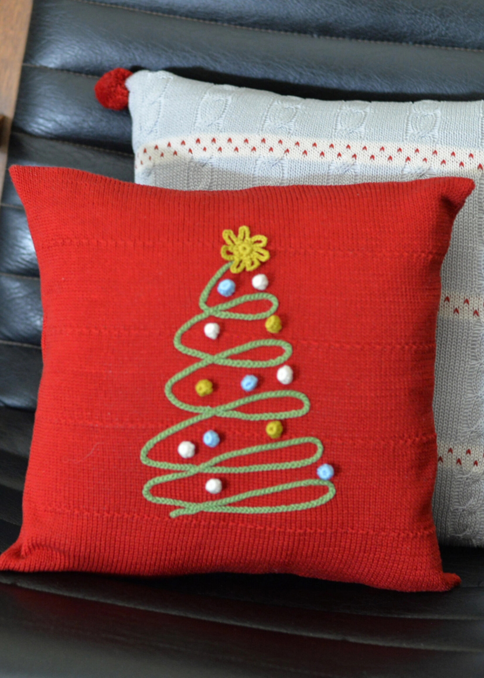 Melange Collection FINAL SALE - 12" Spiral Holiday Tree Pillow