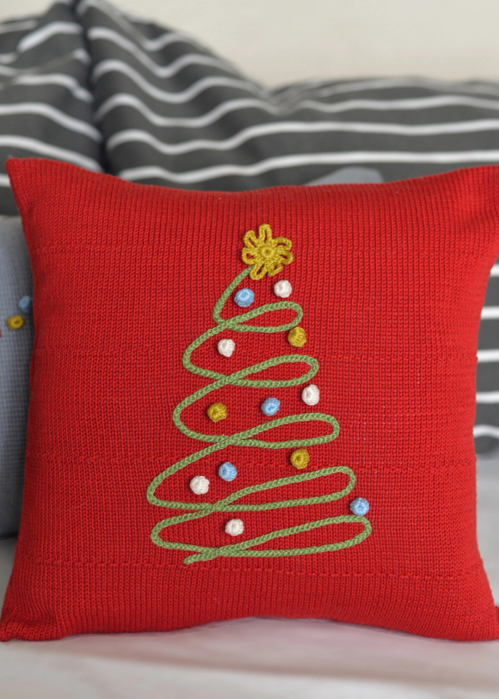 Melange Collection FINAL SALE - 12" Spiral Holiday Tree Pillow