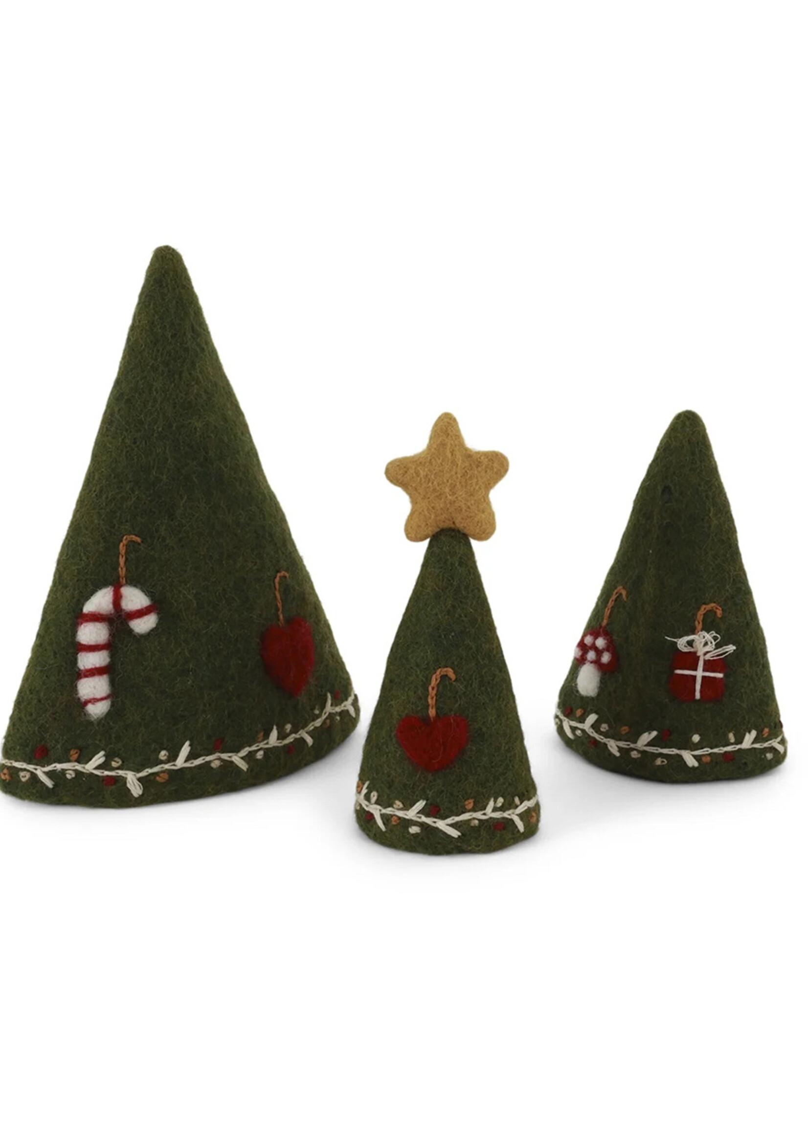 Gry and Sif Green Felt Christmas Tree [Three in One]