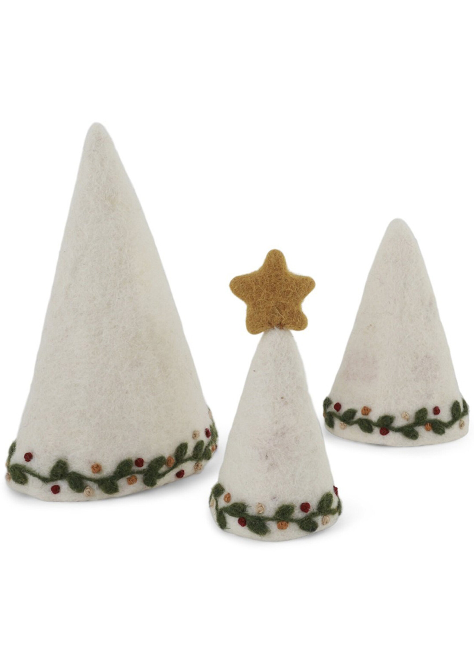 Gry and Sif White Felt Christmas Tree [Three in One]