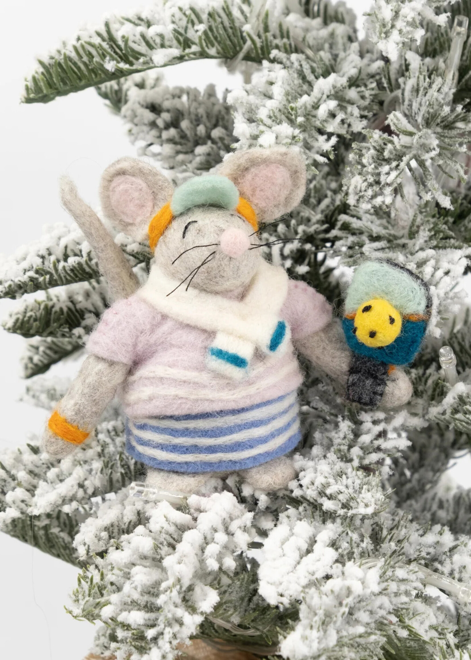 Global Goods Partners Felt Pickle Ball Mouse Ornament