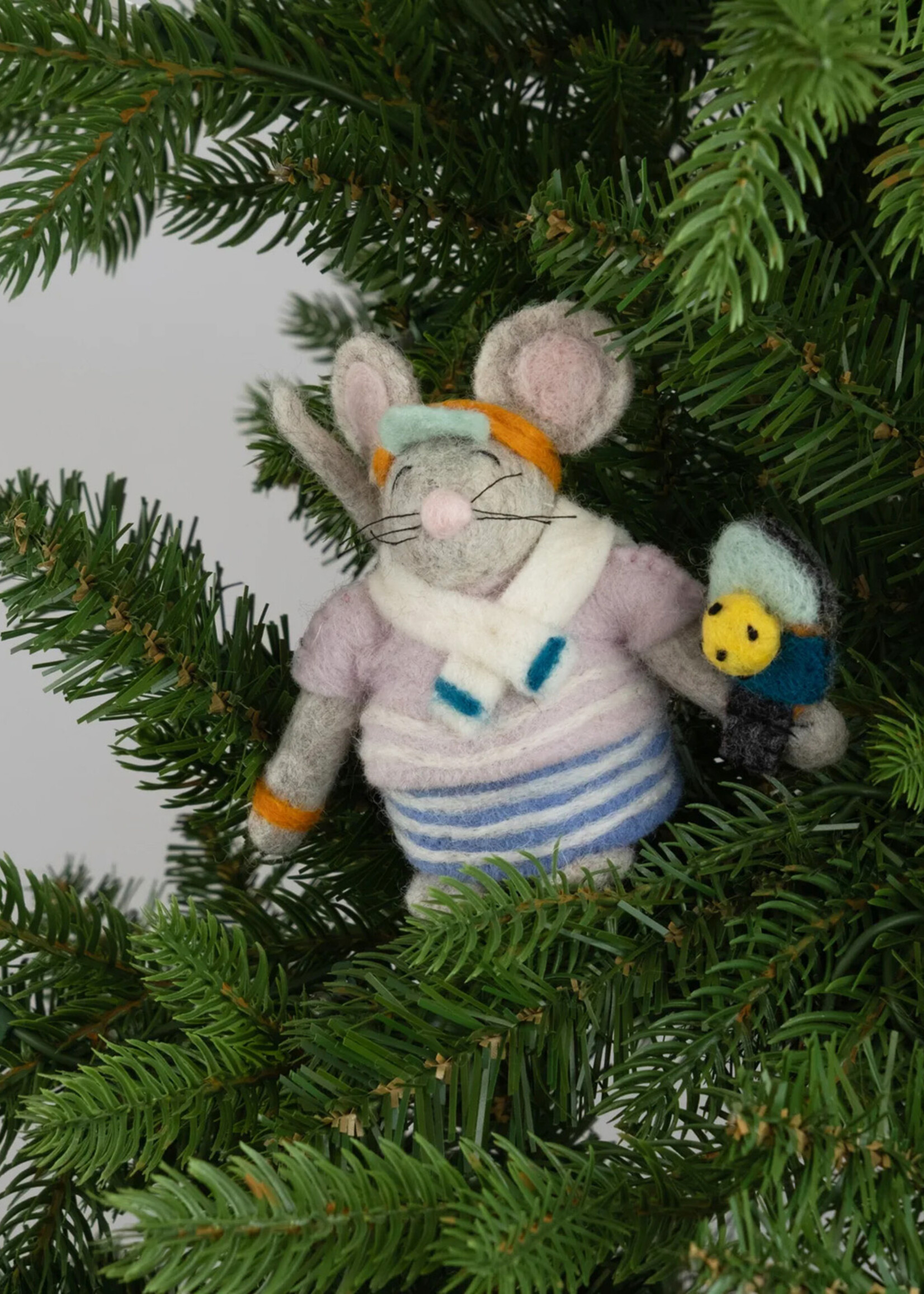 Global Goods Partners Felt Pickle Ball Mouse Ornament