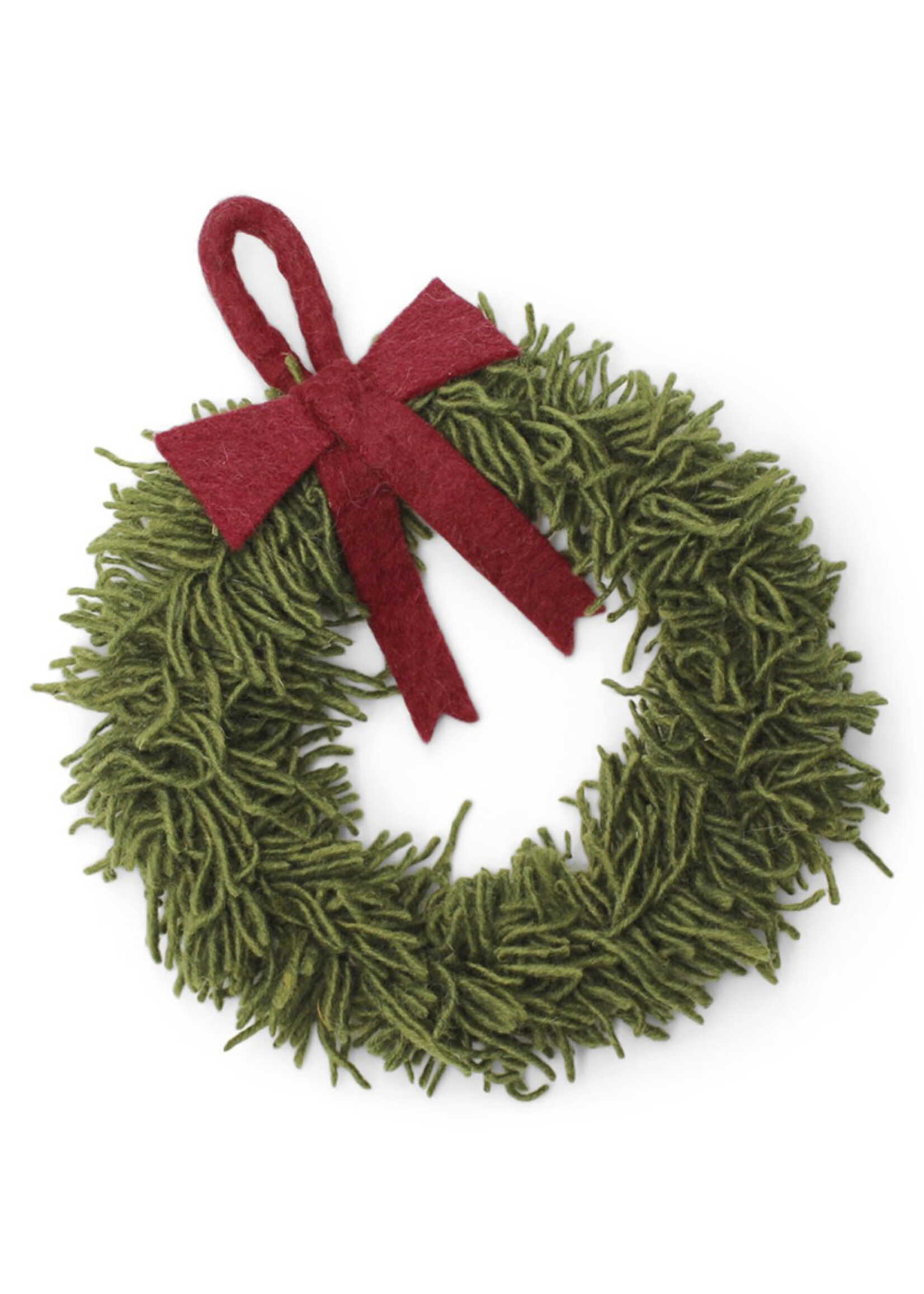 Gry and Sif Felt Wreath With Red Bow - Small