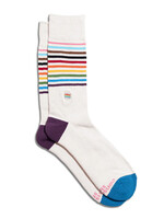 Conscious Step Men's Socks - LGBTQ+ White With Stripes